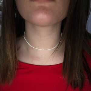 white beaded choker